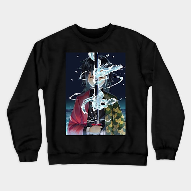 Water Breath Sword Giyu Crewneck Sweatshirt by Valoka